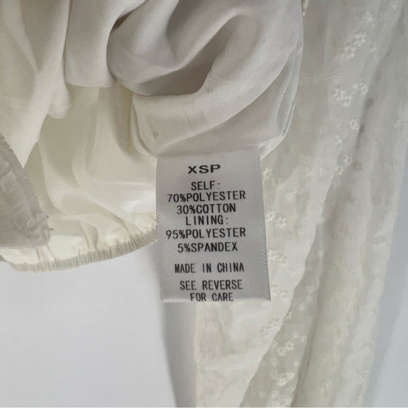 Heatherly Cottage Eyelet‎ Crop Top Balloon Sleeve Peasant Embroidered Size XSP - Picture 7 of 12